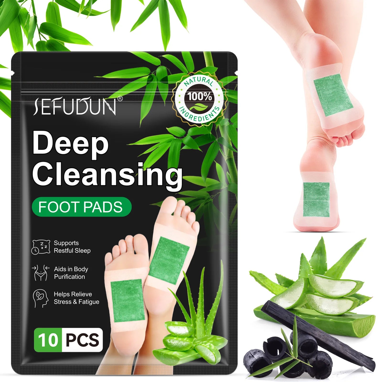 Bamboo charcoal detox foot patches