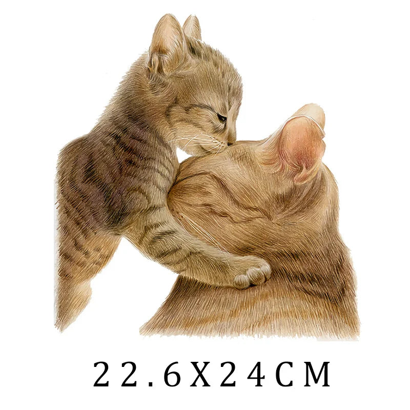 Animal Cat dog Cartoon Girl Patches Heat Trasnfer Thermal Stickers Iron-On Transfers For Clothing Print Washable