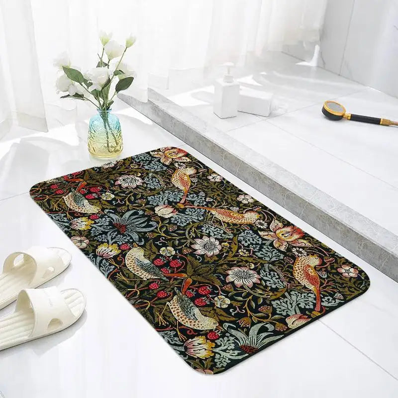 William Morris Strawberry Floor Mats Laundry Rug Carpet For Living Room Decor Lounge Area Anti-slip Foot Mat Entrance Doormat