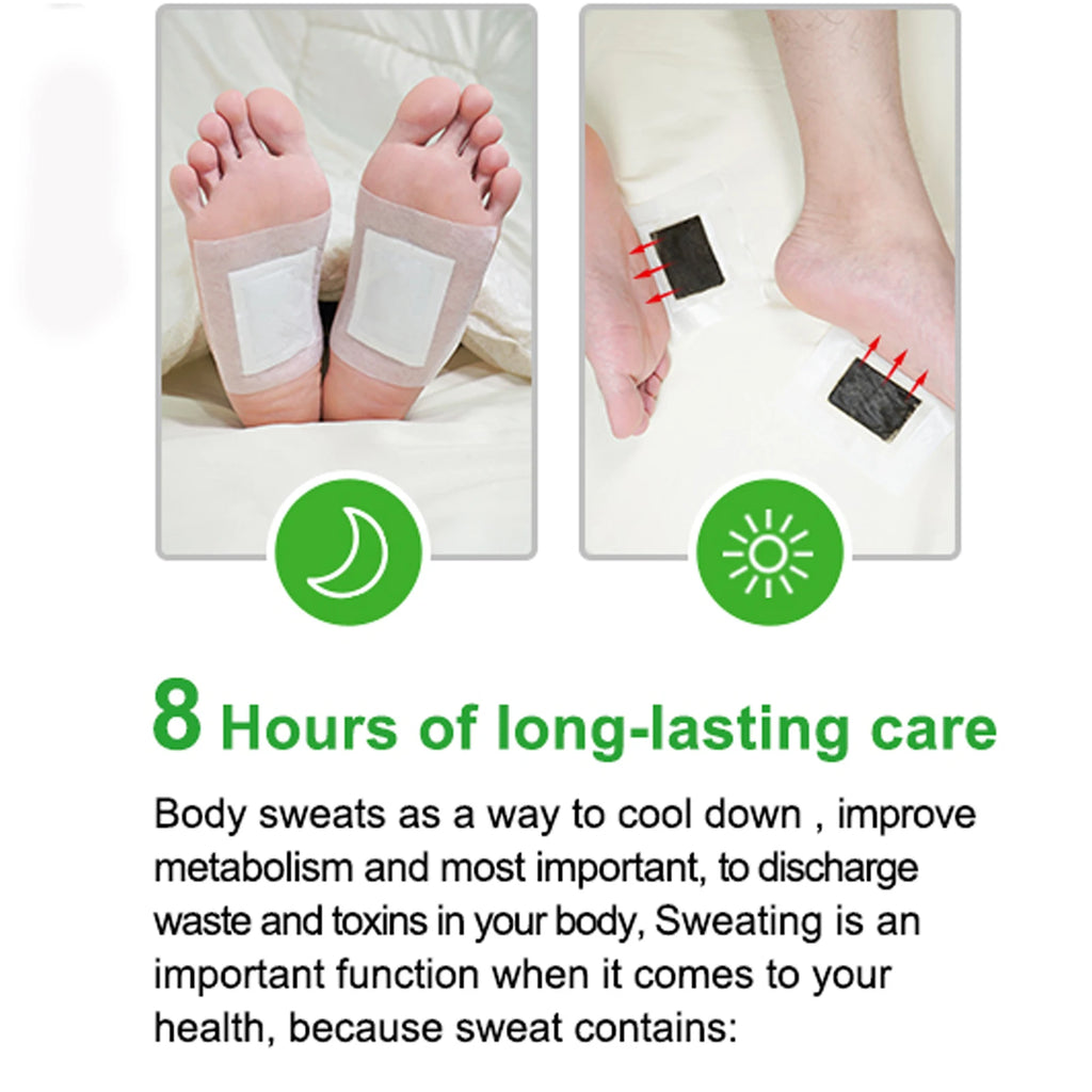 Natural Ginger Bamboo Detox Foot Patches Detoxification Body Toxins Cleansing Slimming Stress Relief Feet Pads Beauty Health