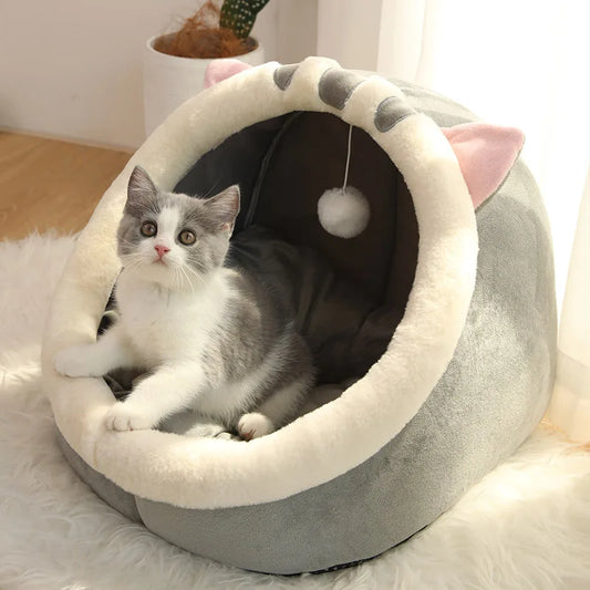 Self-Warming Cave Bed for Cats & Small Dogs