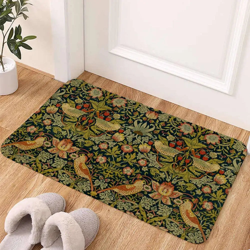 William Morris Strawberry Floor Mats Laundry Rug Carpet For Living Room Decor Lounge Area Anti-slip Foot Mat Entrance Doormat