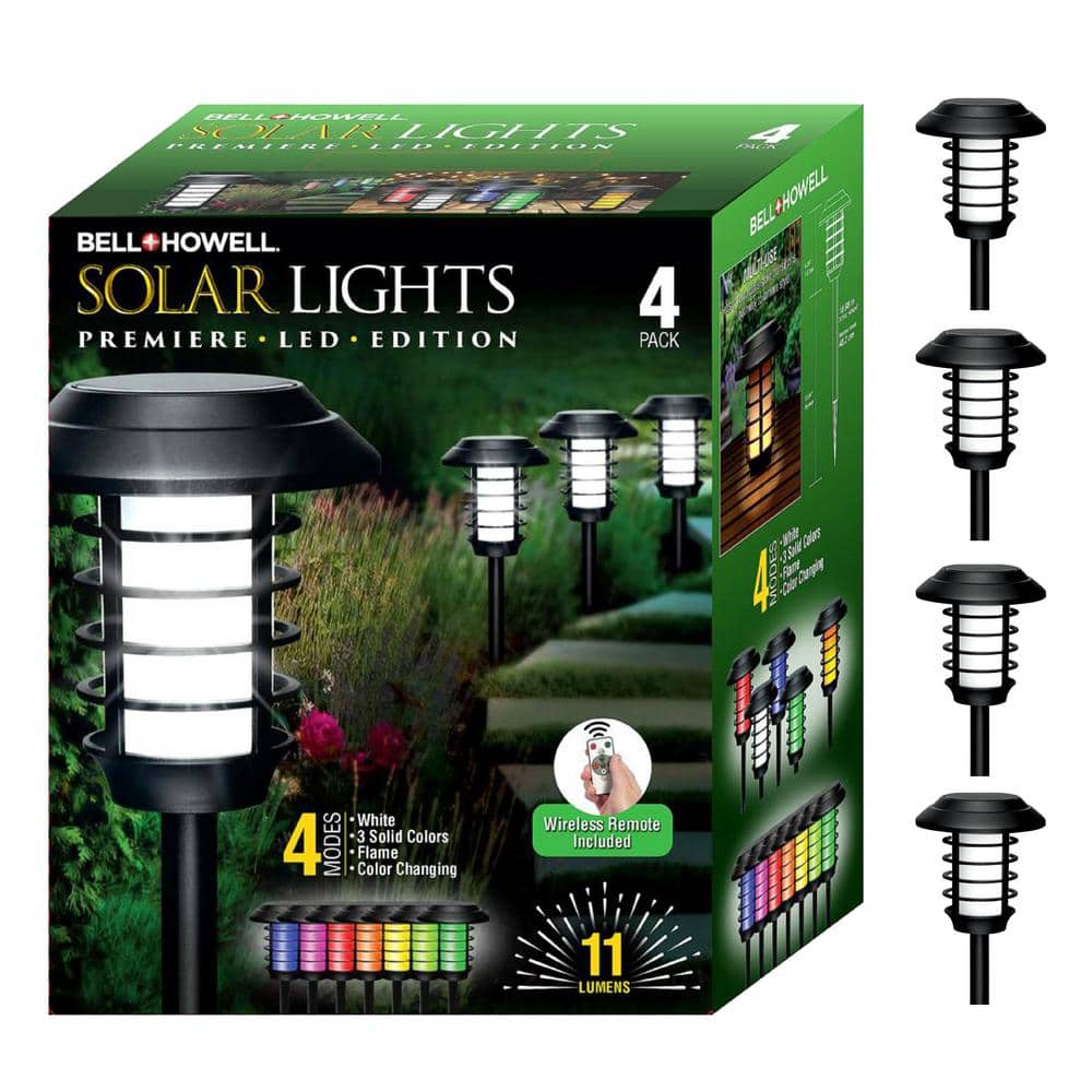 Bell + Howell Solar Powered Pathway Lights 4-Pack