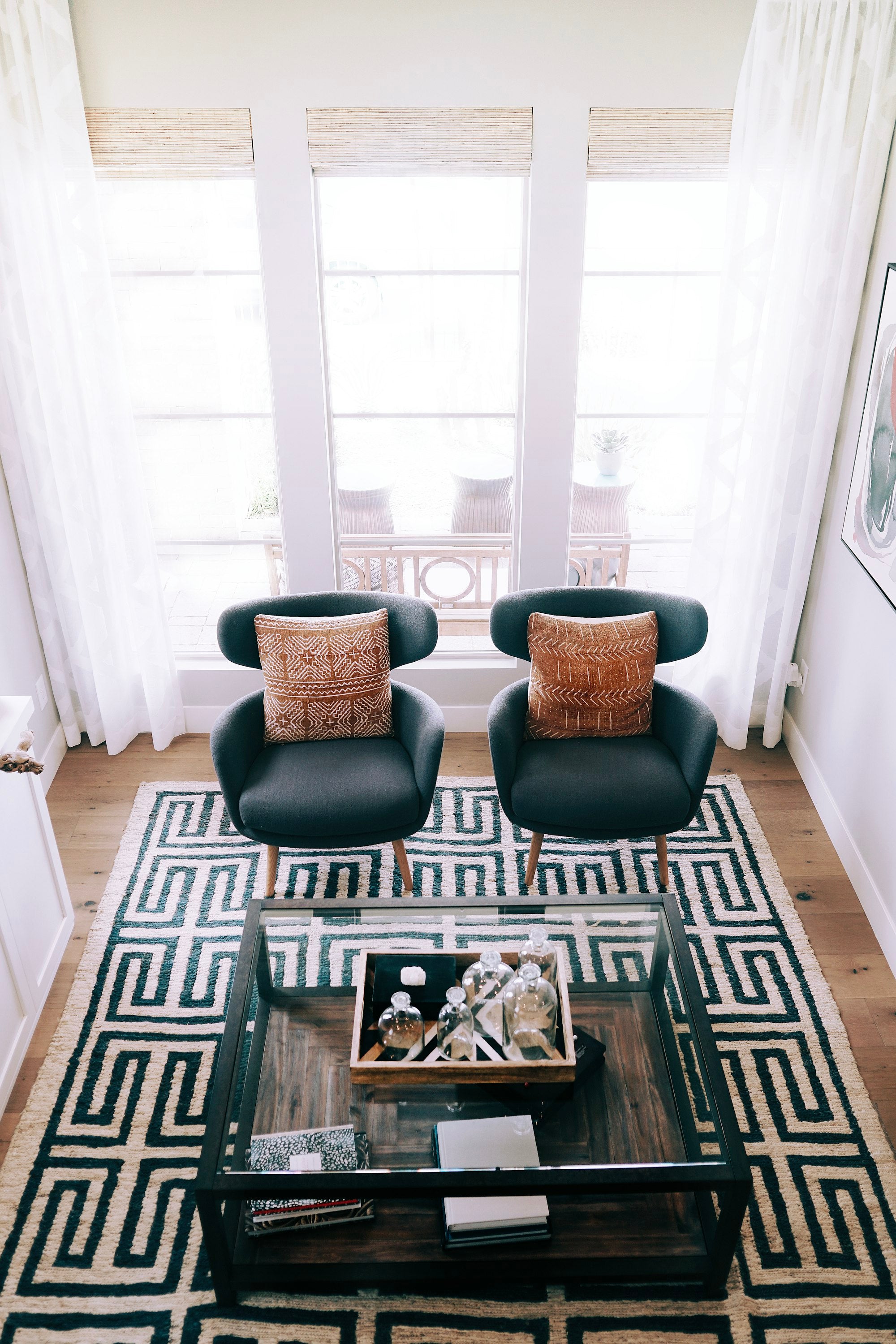 Modern Geometric Trellis Area Rug