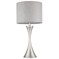 Clihome Silver Table Lamp Brushed Nickel Nightstand Light