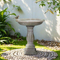 Watnature Cement Outdoor Bird Bath with Pedestal